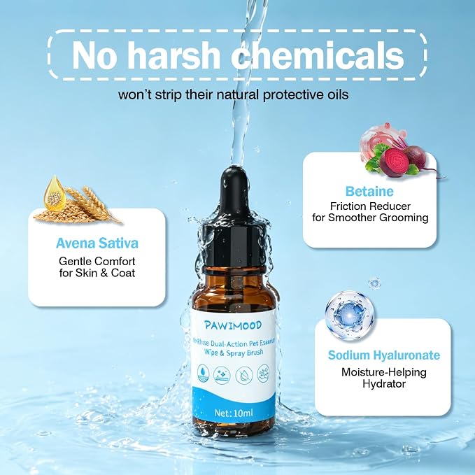 Waterless Cat Shampoo for Pets Who Hate Baths – No-Rinse, Concentrated & Gentle | Pomegranate Scent, Non-Sticky Hydrating Formula | for Steam Brush, Travel-Friendly | 2Pcs, 0.34 oz Each