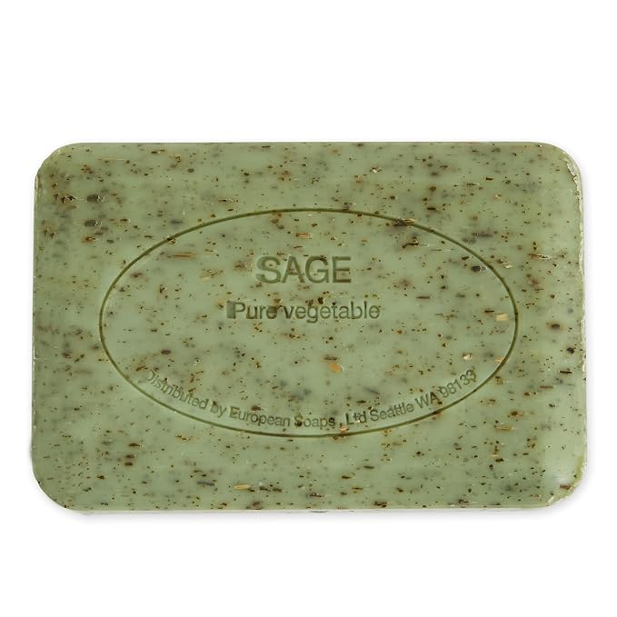 Pre de Provence Artisanal Soap Bar, Enriched with Organic Shea Butter, Natural French Skincare, Quad Milled for Rich Smooth Lather, 8.8 Ounce, Sage