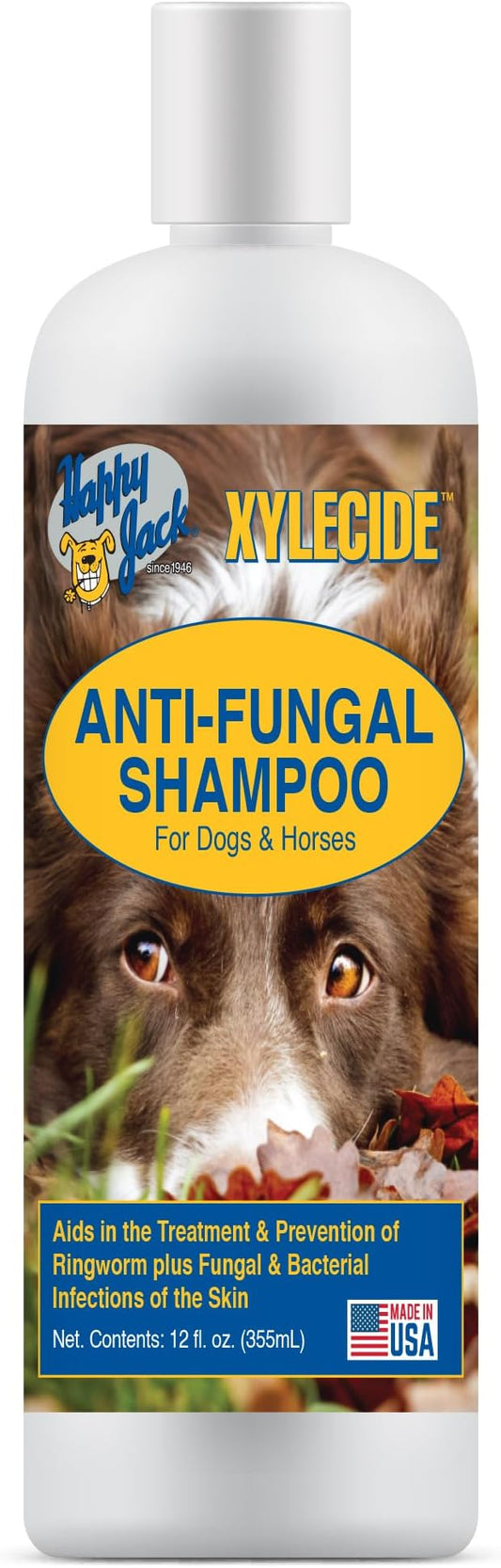 Happy Jack Xylecide Medicated Dog Shampoo, 12 oz | Itch Relief & Ringworm Control, Fast-Acting Skin Care, For Hot Spots, Dermatitis, Dandruff & Eczema, Vet Trusted