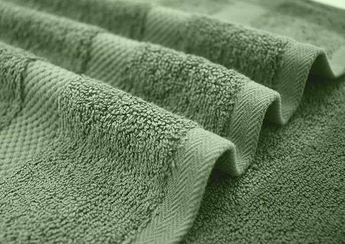 DAN RIVER Large Bath Towels Set of 4, 27 x 54 Inches, 600 GSM Larger & Lighter Weight Towels for Bathroom - Highly Absorbent & Quick Dry 100% Cotton Bath Towel Set for Home, Spa & Hotel - Sage Green