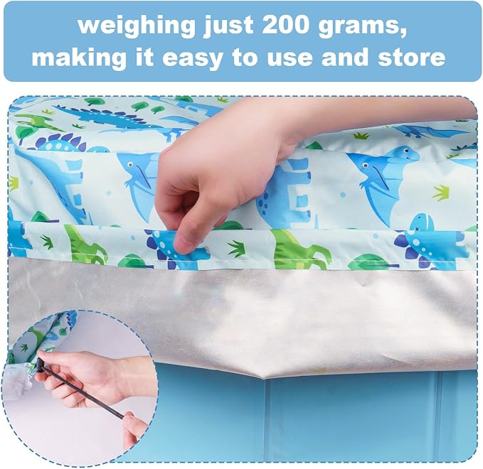 Foldable Dog Pool Cover – Waterproof Round Pet Dog Kiddie Bath Tub Lid Cover, Fit for 32/48/63 Inch Pools, Outdoor Portable Puppy Pool Accessories
