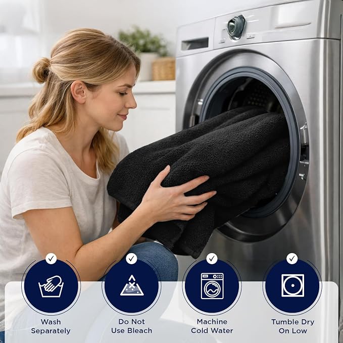 DAN RIVER 2 Pack Bath Sheets Extra Large 35x70, Large Bath Towels for Adults, XL Oversized Heavy Duty Towel Set, 600 GSM 100% Ring Spun Cotton, Soft Quick Dry, Black
