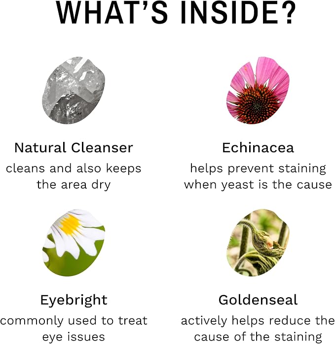 Eye Envy Tear Stain Remover Powder for Dogs and Cats. Natural, Safe Formula. Apply Around Eyes. Absorbs and Cleans Tears and Staining. Keeps Area Dry. Made in The USA. (1.4 oz)
