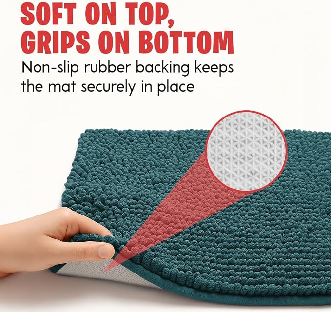 MUDGUARD MAT® Dog Door Mat for Muddy Paws, Super Absorbent Microfiber, Non-Slip Indoor Mat, Quick-Dry Chenille Rug for Pets & Entryway, Machine Washable, Atlantic Blue 16" x 24"