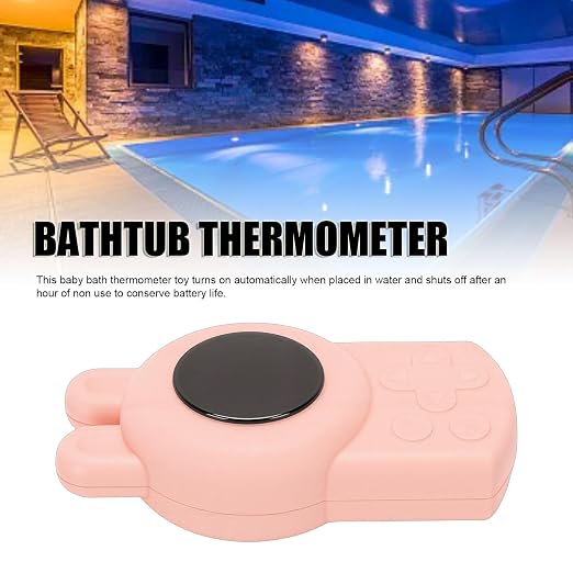 Haofy Baby Bath Thermometer, Digital Water Thermometer with LED Display IP67 Color for Infant Toddler Bathtub Pool (Pinkish)