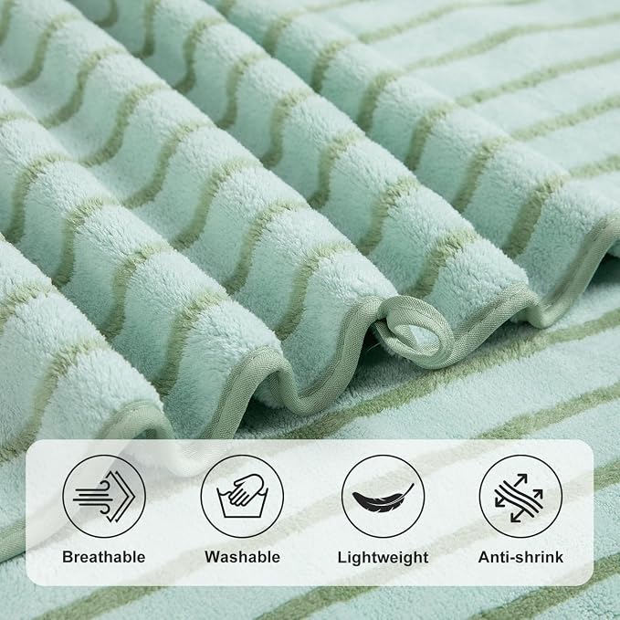 Mistyrose Bath Towels,8 Pack Large Bath Towels Set Super Absorbent Microfiber Bath Sheets-2 Oversized Bath Sheets 2 Hand Towels 4 Washcloths for Family Hotel Spa Gym(Light Green)