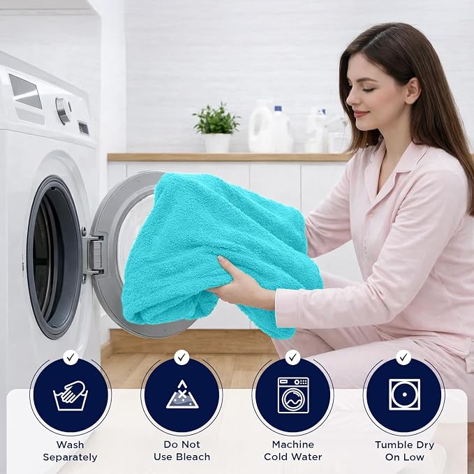DAN RIVER Pack of 1 Bath Sheet 40x80 Inches, Jumbo Bath Sheets for Adults, Thick and Absorbent Large Towels - Aqua