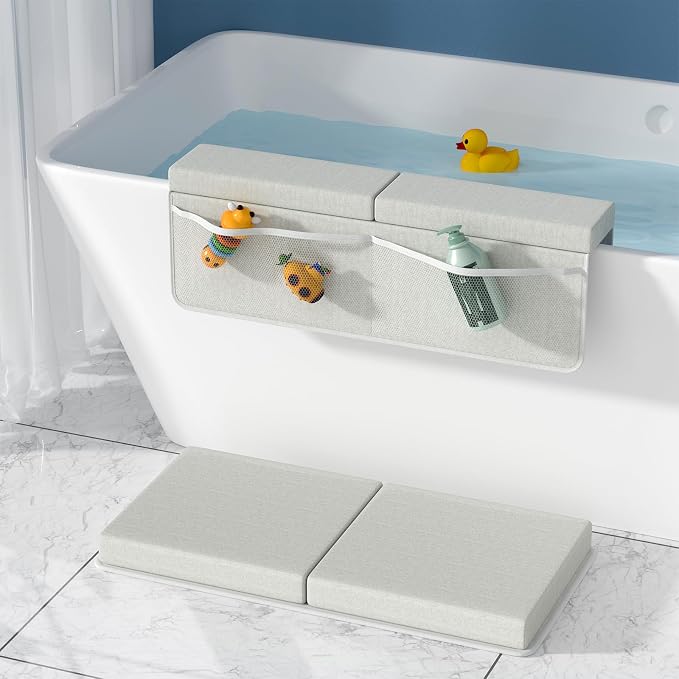 TOUA Comfortable Soft Baby Support Bathtub Kneeler Mat Knee Saver Cushion and Bathroom Elbow Rest Pad Set