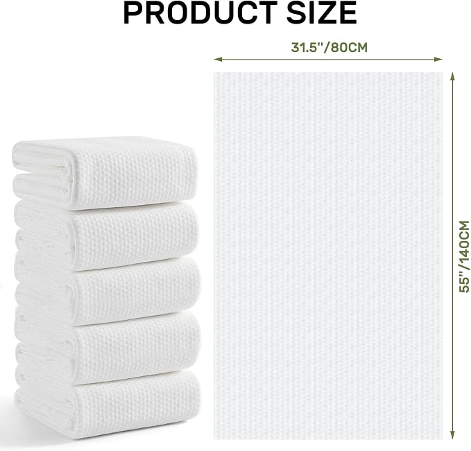 20pc Disposable Bath Towels Durable Large Portable Thicken Camping Towels Quick Dry, Absorbent,Ultra Soft for Travel Hotel Swimming Gym Sauna Spa Pet Sports Hiking Beach Spa 55''X 31.5''