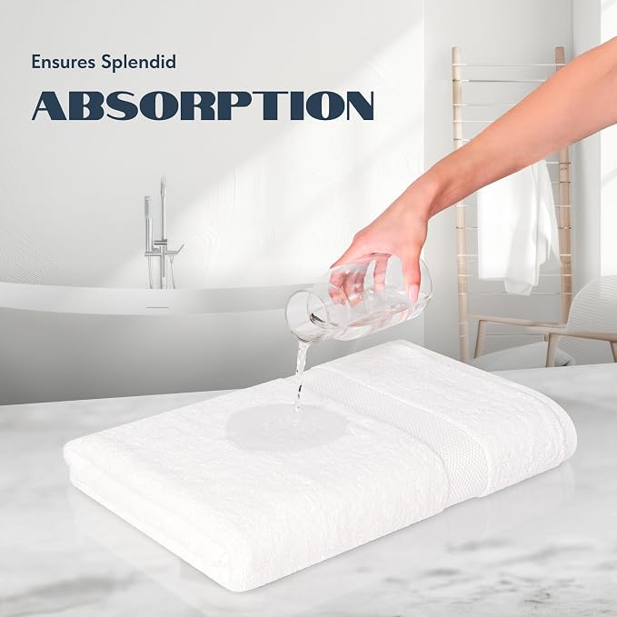 White Classic Luxury Bath Sheets Towels for Adults Extra Large 35x70 Inch - 700 GSM Turkish Cotton, Highly Absorbent | Hotel Collection | 2 Pack