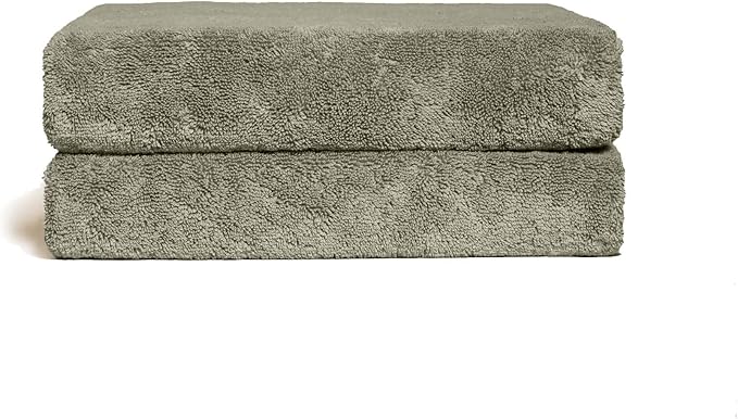 Italic Ultraplush 100% Australian Cotton Bath Sheets - Set of 2 Luxury Extra Large Heavy Duty Bath Sheets, 800GSM Plush and Absorbent, Bath Sheets for Hotels, Bath, Gym & Spa (Green)