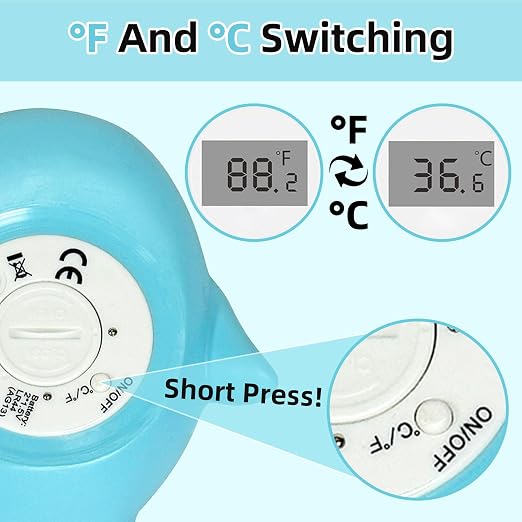 Baby Bath Thermometer, Floating Digital Water Temp Gauge for Infants | Reliable tub temp gauge prevents scalds & skin chill irritation, doubles as 2-in-1 floating bath toy for babies' daily baths