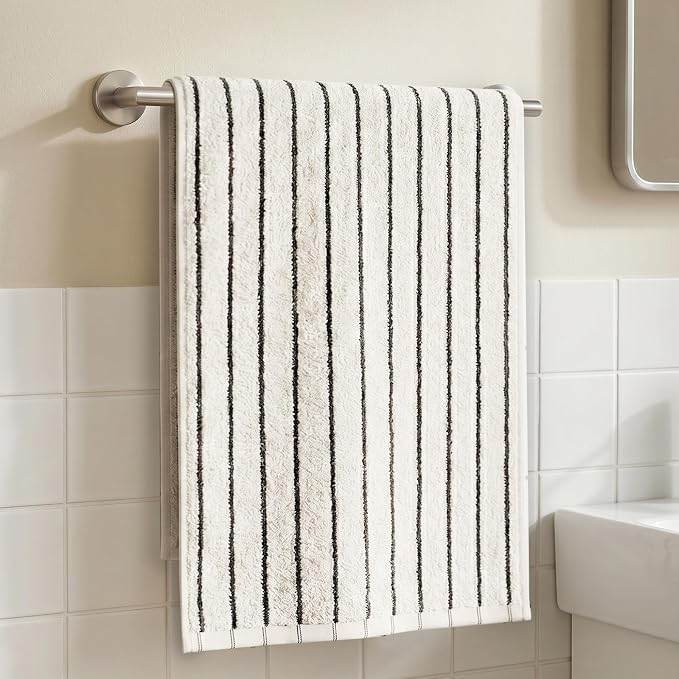Bathroom Hand Towels Black and White Striped Hand Towels for Bathroom Premium Natural Cotton Hand Towels Soft Quick-Dry Face for Gym, and Spa 14”x 29” （4 PC