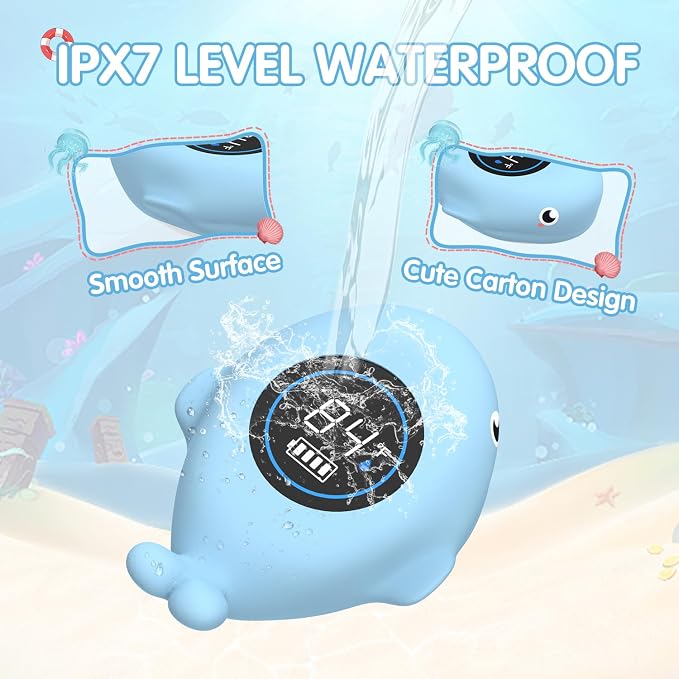 BabyElf Rechargeable Baby Bath Thermometer – Digital Water Thermometer with Safe Temperature Alert, Fast & Accurate Reading for Newborn Infant Toddler, Floating Bath Toy