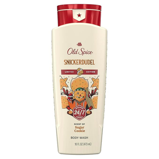 Old Spice Body Wash for Men, Holidudes Holiday Edition, 24/7 Holiday Freshness, Lasting Scent and Rich Lather, Stocking Stuffer, Snickerdudel Sugar Cookie Scent, 16 oz
