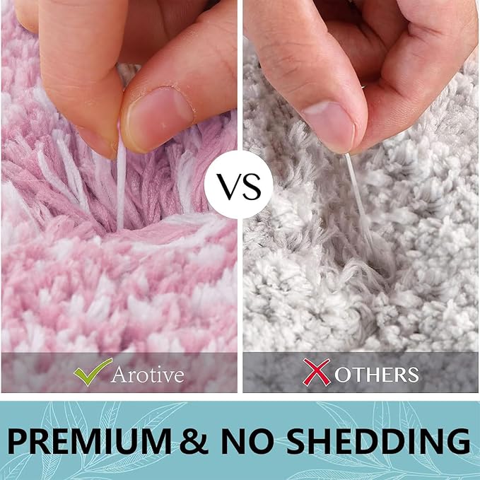 Arotive Microfiber Bathroom Rugs, Shaggy Soft and Absorbent Bath Rug, Thick Plush Machine Washable Dry Bath Mats for Bathroom, Tub and Shower, 36x24, Mauve, Rectangular