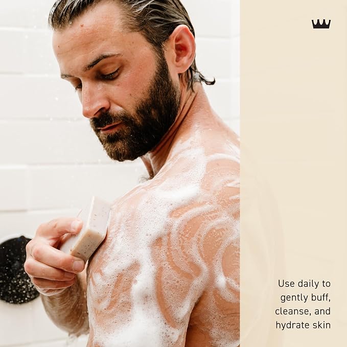 Cremo Exfoliating Body Bar for Men, Italian Bergamot Scent, Multi-Layered Fragrance That Buffs, Cleanses and Hydrates Skin, 5oz (Pack of 12)