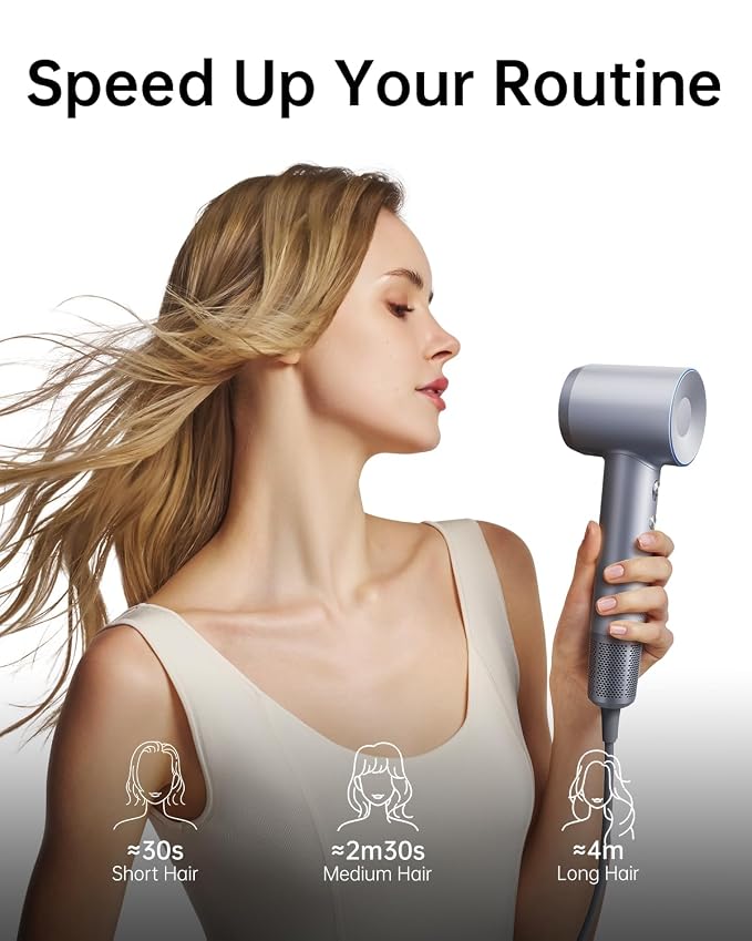 Laifen Swift Special Hair Dryer, High Speed 200M Ionic Blow Dryer with 110, 000 RPM Brushless Motor for Fast Drying, Low Noise, Hairdryer with Magnetic Nozzles, HD501