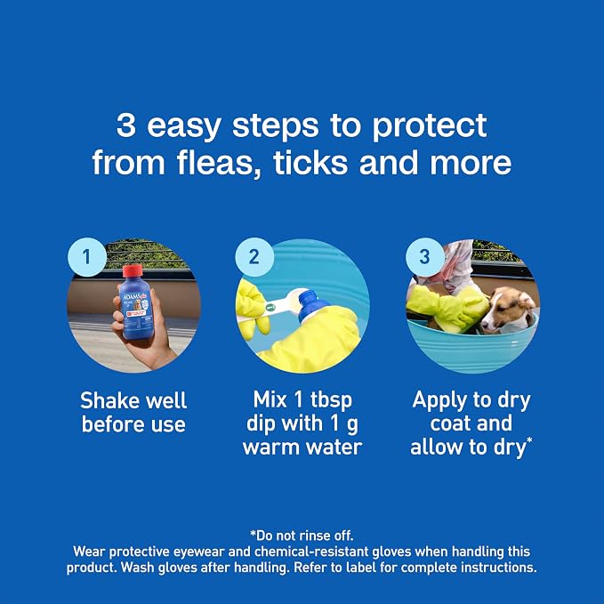 ADAMS Plus Pyrethrin Flea Dip For Dogs and Cats, Kills & Repels Ticks, Lice, Gnats, Mosquitoes, Fleas & Flies, For dogs, cats, puppies, and kittens, 4 Fl oz