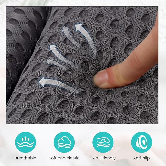 Bath Pillow,Ergonomic Bathtub Pillows for Tub Neck and Back Support,with 6 Powerful Suction Cups,Provide Shoulder and Back Relaxing,Bath Accessory,Fits All Types Bathtub(Grey)