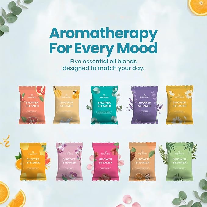 BodyRestore Shower Steamers Aromatherapy, Gifts for Women, Variety 30 Pack | Birthday Gifts for Women, Men, Mom & Dad, Spa Stress Relief & Relaxation, Self Care, Essential Oil Tablets