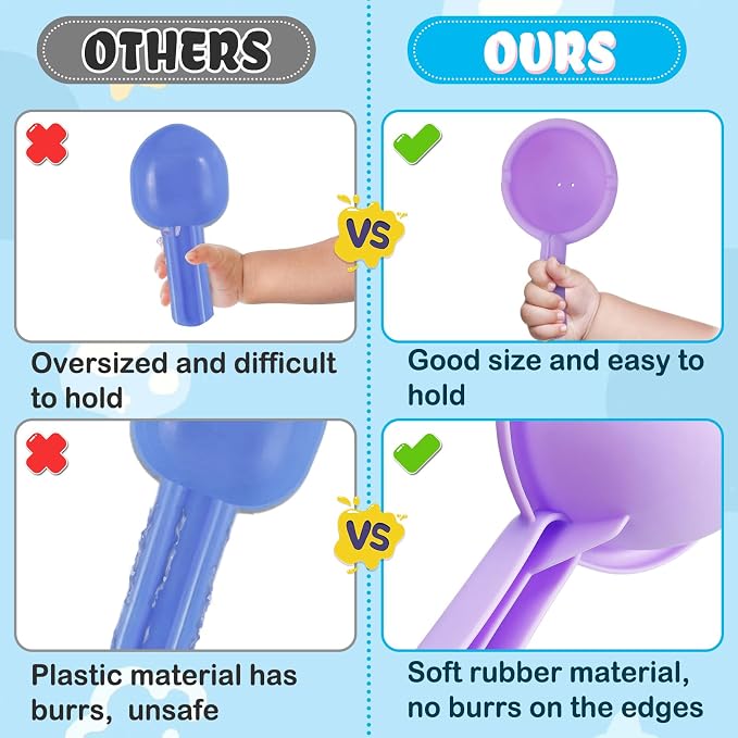 Small Soft Bath Toys for Toddlers 1-3 - Super Easy to Clean Water Table Toys Baby Tub Swimming Pool Toy Fun Tactile Training Newborn Gifts, 3Packs (Blue)