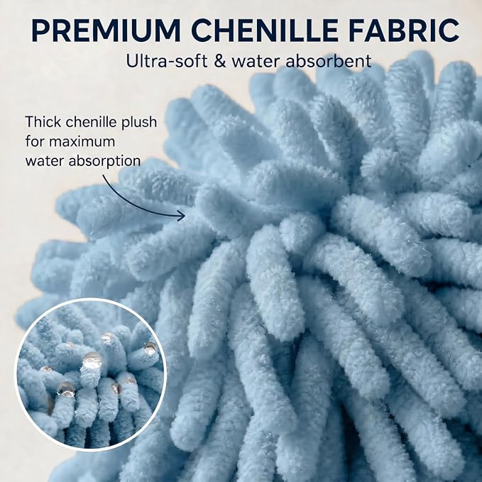 Cute Dog Chenille Hand Towel, 3D Fuzzy Puppy Hangable Ball Hand Towel Microfiber Super Soft Absorbent Bathroom & Kitchen Towels with Hanging Loop, Can Be Placed on the Sink Countertop (Blue)