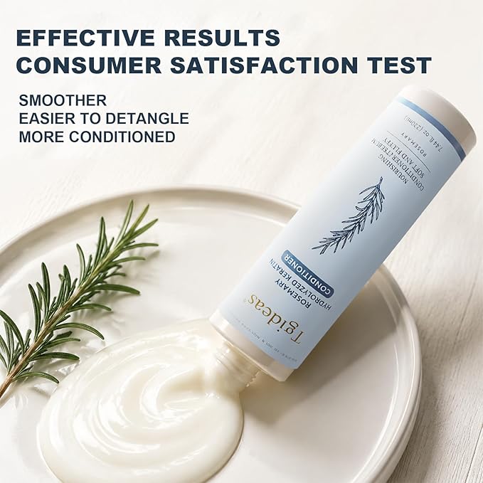 Tgideas Rosemary Hair Conditioner for Women and Men - Natural Hydrolyzed Keratin Infused Detangling & Hydrating Conditioner to Increase Manageability, 7.4 fl.oz