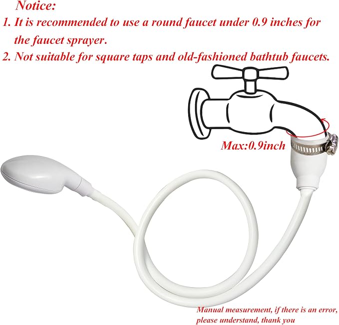 Sink Spray Rubber Hose Portable Shampoo Sprayer (1M hose)