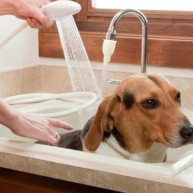 5m/16.4ft Portable Sink Spray Rubber Hose Shampoo Sprayer Handheld Faucet Shower for Pets Sink Hose Faucet Sprayer, Bathing Baby, Washing Hair, Rinsing Vegetables