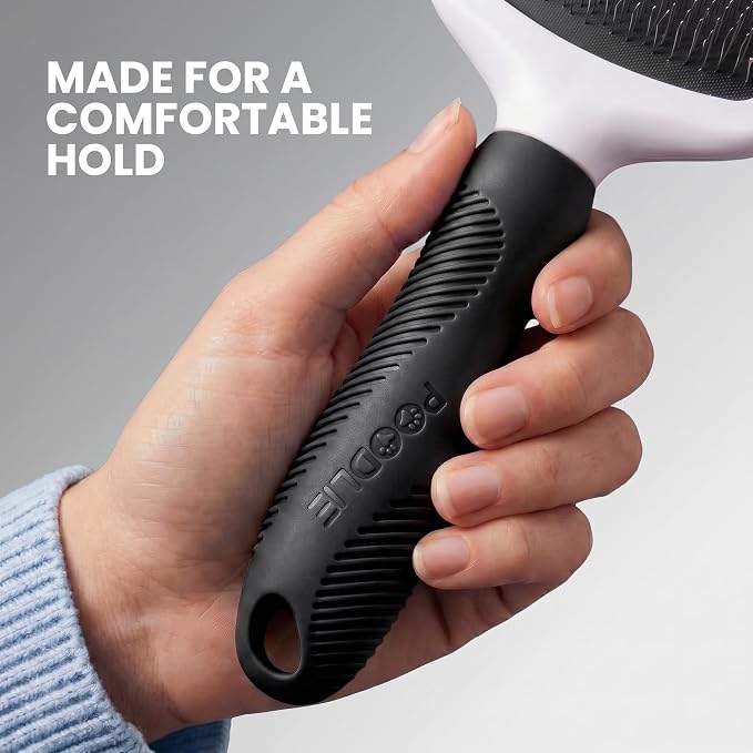 Poodle Pet Slicker Brush - For Dogs, Cats, and Rabbits - Removes Matted Fur, Knots, and Loose Hair - Suitable for Grooming Doodles and Goldendoodles with Short or Long Hair