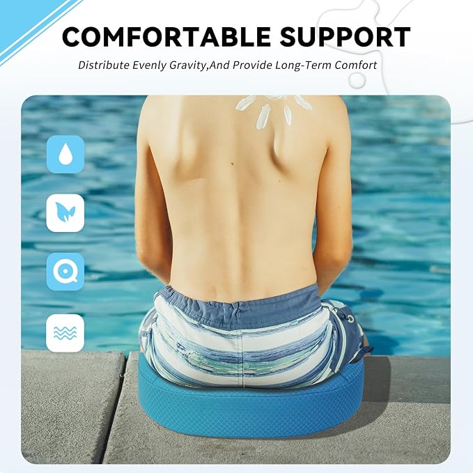 Hot Tub Booster Seat for Adults, 4D Air Mesh Hot Tub Cushion with 6 Strong Non-Slip Suction Cups, Ergonomic Hot Tub Seats, Quick Dry Hot Tub Accessories for Adults Indoor Outdoor, No Zipper Design