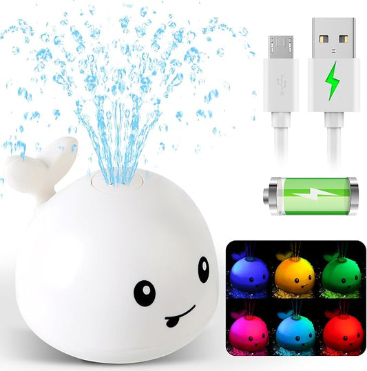 Gigilli Baby Bath Toys, Light up Bath Toys for Kids Ages 1-3, Pool Water Toys 1 Year Old Boys Girls Gifts, 6-12-18 Months Baby Whale Bath Toy Sprinkler, Toddler Fountain Bathtub Water Table Toy