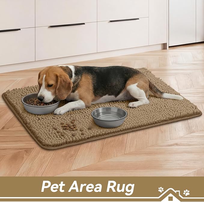 Bcoimo Super Absorbent Dog Door Mat, 36"*24" Anti Slip Mat for Muddy Paws, Pet Rugs for Dirty Paws Washable that Absorbs Moisture and Dirt, for Dog Cage and Pet Resting Carpet