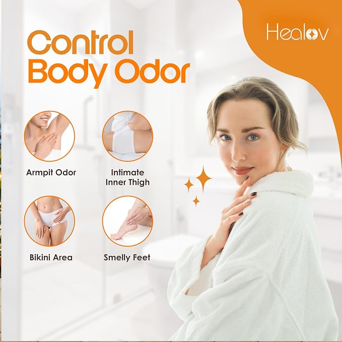 Healov Persimmon Body Wash for Body Odor Control – Natural Deodorant Soap for Eliminating Odor – Underarms, Intimate Inner Thigh, Bikini Area, Smelly Feet – Purifying Deodorizing Soap, Kids Safe