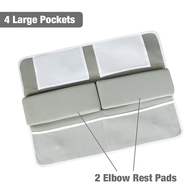 PandaEar Baby Bath Kneeler & Elbow Rest Pad, Comfortable Non-Slip Kneeling Mat Cushion with Toy Organizer Storage Pockets, Foldable Foam Mat for Toddler Bathroom Bathing Time (Grey)