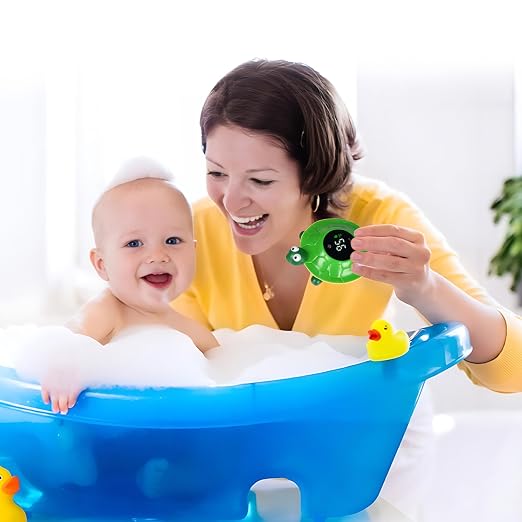 Baby Bath Thermometer - Digital Floating Water Thermometer with LED Display & Color Temperature Alerts, Rechargeable Bath Toy for Infant Bathtub Safety, Newborn Bath Essentials Gift