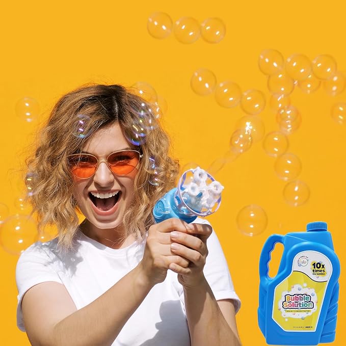 The Dreidel Company Ready Bubble Solution Refill for Bubbles Toys, Up to 2.5 Gallon, Non-Toxic Large 32oz Ready Liquid for Bubble Machine, Guns, Wands, Lawn Mower Toy (24-Pack)