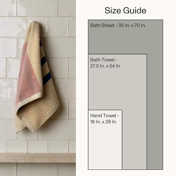 Everlayer Luxury Bath Sheets - Reversible 2 in 1 Design, 35"x 70", 1 Piece, 550 GSM - 100% Combed Cotton, Ultra Soft, Thick Bath Sheet, Made in Portugal (Calamine Sky-Janus)