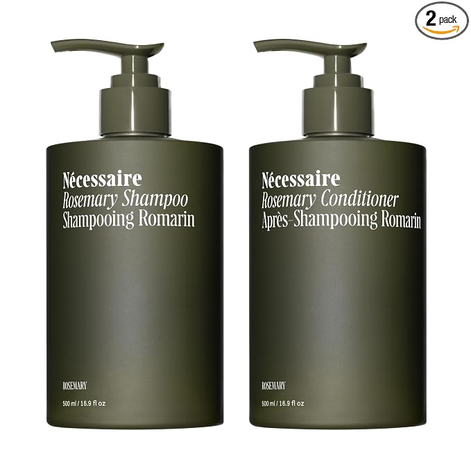Nécessaire Rosemary Hair Duo | Multi-Protein Strengthening Rosemary Shampoo and Conditioner Set For Thinning Hair. For Women + Men. Free Of Sulfates. Color-Safe. 500 ml / 16.9 fl oz