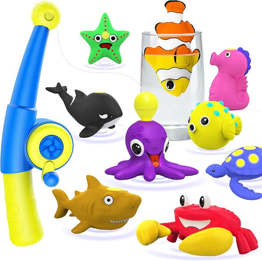 Color Changing No Hole Magnetic Fishing Bath Toys for Kids Toddlers Baby(6 Pcs)