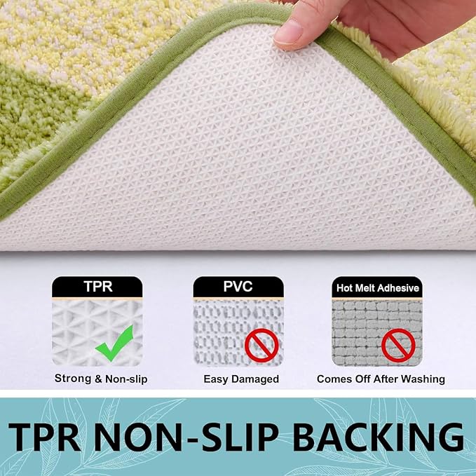 Arotive Microfiber Bathroom Rugs, Shaggy Soft and Absorbent Bath Rug, Thick Plush Machine Washable Dry Bath Mats for Bathroom, Tub and Shower, 30x20, Olive Green, Rectangular