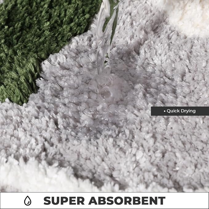 Simplicity Flower Bathroom Mat Non Slip Bath Rug Extra Absorbent and Soft Microfiber Bath Carpet Machine Washable Bath Rug for The Entrance of The Door, Bathroom and Bedroom (31"x20",Grey)