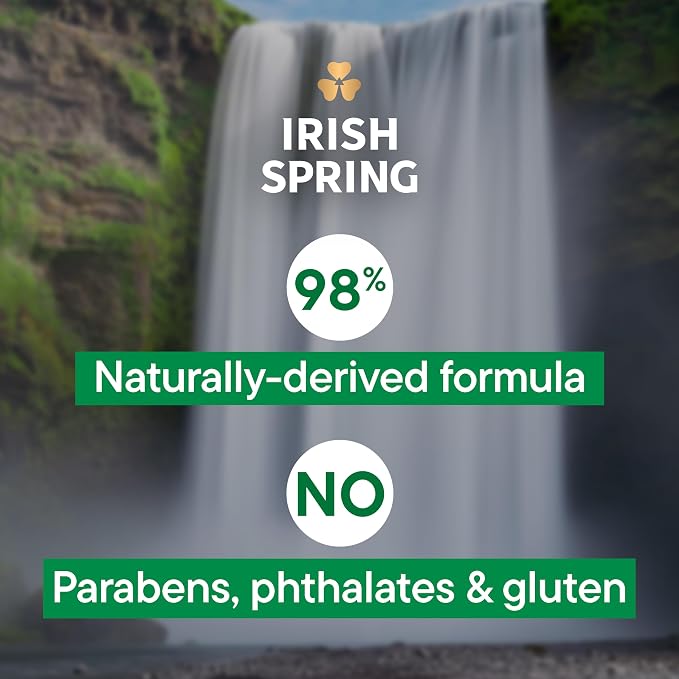 Irish Spring Bar Soap for Men, Original Clean, Smell Fresh and Clean for 12 Hours, Men Soap Bars for Washing Hands and Body, Mild for Skin, Recyclable Carton, 3.7 Ounce - 3 Count (Pack of 8)