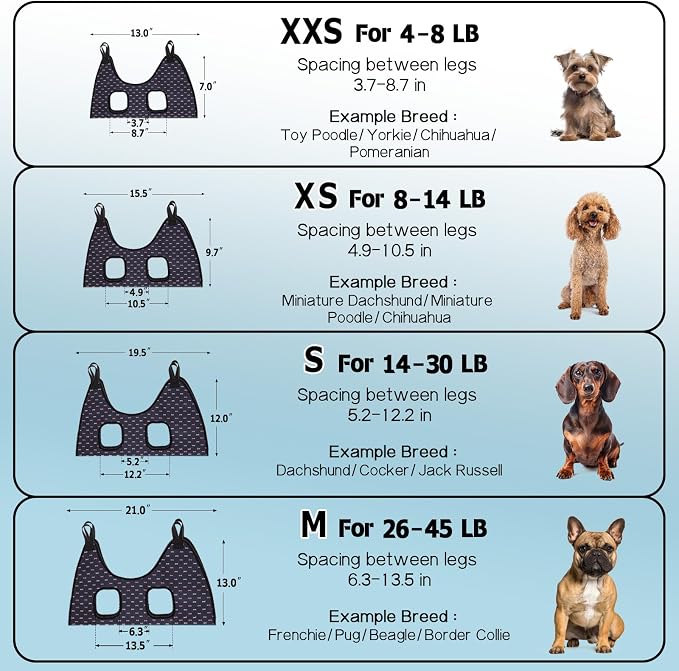 Supet Dog Grooming Hammock Harness for Dogs Cats, Restraint Dog & Small Animal Leashes Sling for Groomingk for Nail Trimming (Black Currant, XS)