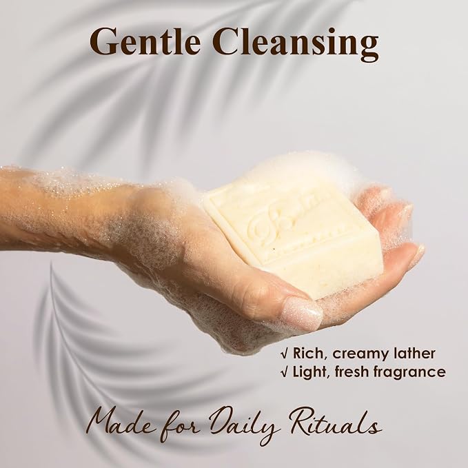 BELA Extra Creamy Goat Milk Soap 3.3 OZ Pack of 6, Long Lasting French Triple Milled Bar Soap Enriched with Organic Shea Butter, Hand, Face and Body Wash Bar, Made in Australia