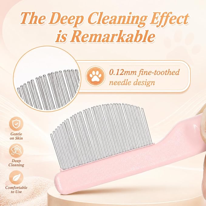 Dog Eye Comb Facial Grooming Combs Pet Facial Grooming Comb Stainless Steel Tear Stain Remover Cat Brush for Puppy Essentials Small Dogs Cats Hamsters