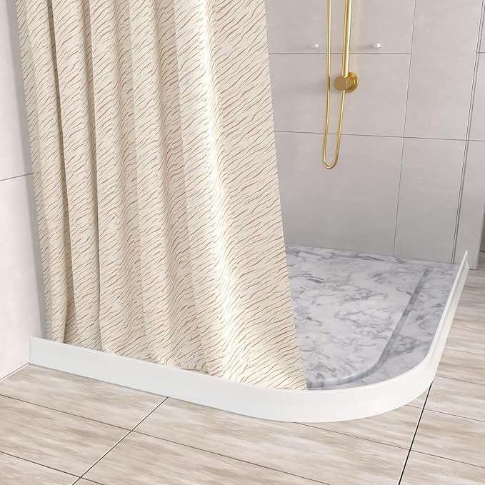 Collapsible Shower Threshold Water Dam 2"H 67"L Shower Water Barrier Water Stopper for Shower Wet and Dry Separation Bathroom and Kitchen