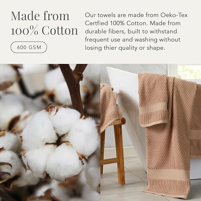 NY Loft 100% Cotton 2 Pack Bath Sheet Towel Set | Extra Large Oversize Bath Towels | Absorbent & Quick-Dry | Textured and Durable Cotton | Light Taupe
