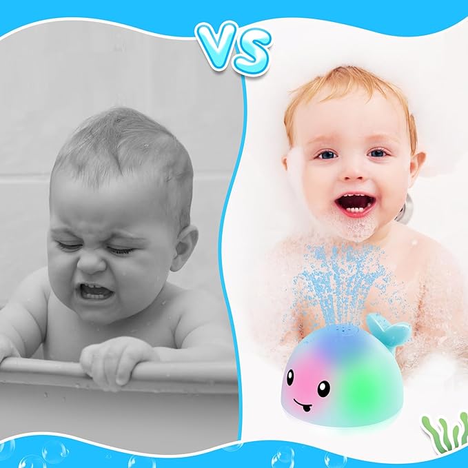 Baby Boy Bath Toys, Easter Basket Stuffers for Babies 1 Year Old Boy Gifts, Toddler Bath Toys for Kids Ages 1-3, Light Up Whale Bath Toy Sprinkler Baby Toys 6-12-18 Months Bathtub Fountain Toy